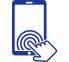 Hand using mobile phone icon